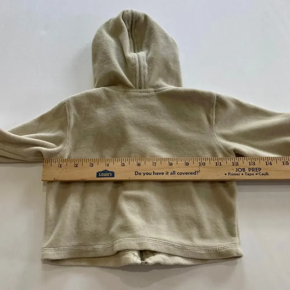 Vintage Y2K Carter's Toddlers 18 Month Velour Tracksuit Jacket Beige Tan